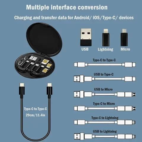 Fast Charging Travel Cable Set – 60W Multi‑Connector Kit for All Devices