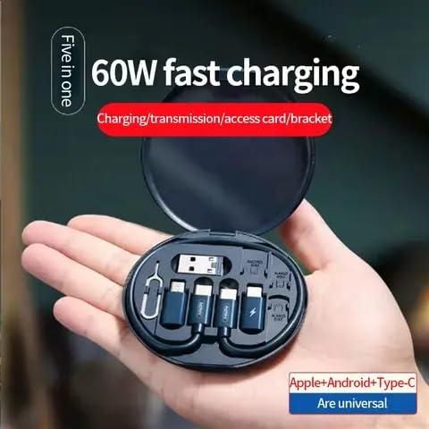 Fast Charging Travel Cable Set – 60W Multi‑Connector Kit for All Devices