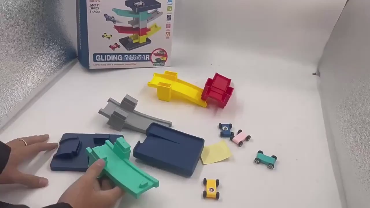 DIY Multilevel Racetrack Glider on Building Block Toys
