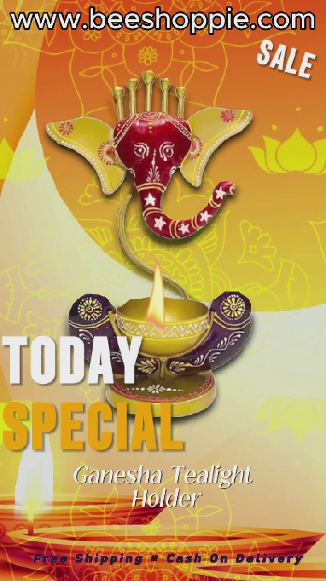Intricately Crafted Spiritual Decor Ganesha with Tealight Candle Holder